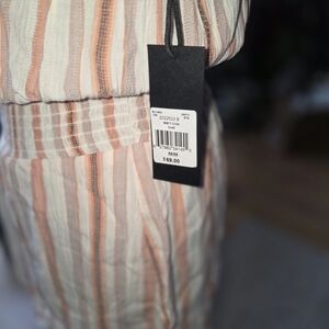 CeCe Striped Midi Dress in Pink and Cream